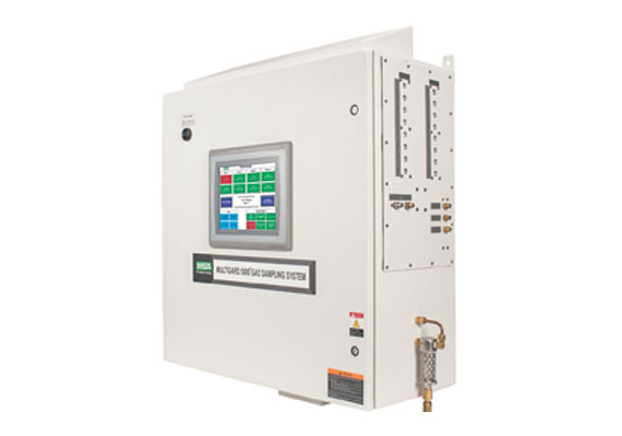 The economical, efficient MultiGard 5000 Gas Sampling System uses auto-standardization and flexible sample point order to analyze gas from up to 32 locations. Maintenance and calibration are made easy because all the work is performed at a single location, while also ensuring personnel don't have to enter the monitored area. The unit directly connects to Modbus TCP/BACnet IP networks, which allows communication to other equipment or controllers.
